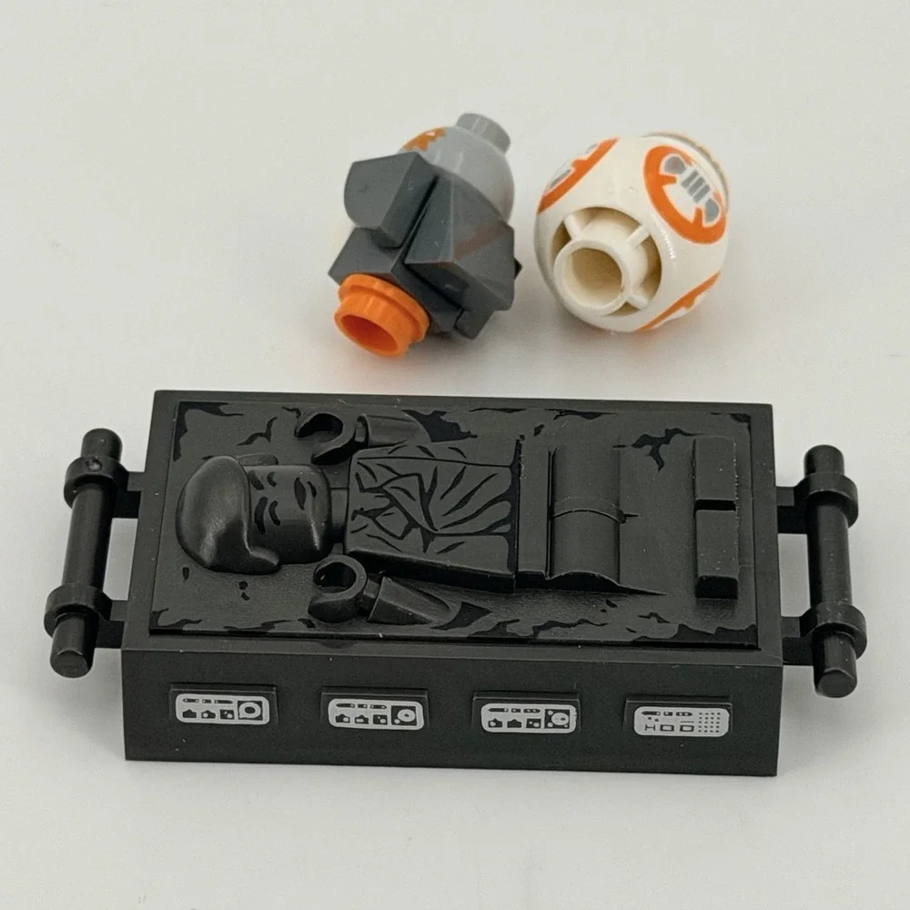 Lego Star Wars Carbonite Han Solo 87561pb01 pearl dark gray sets Porg , BB-8